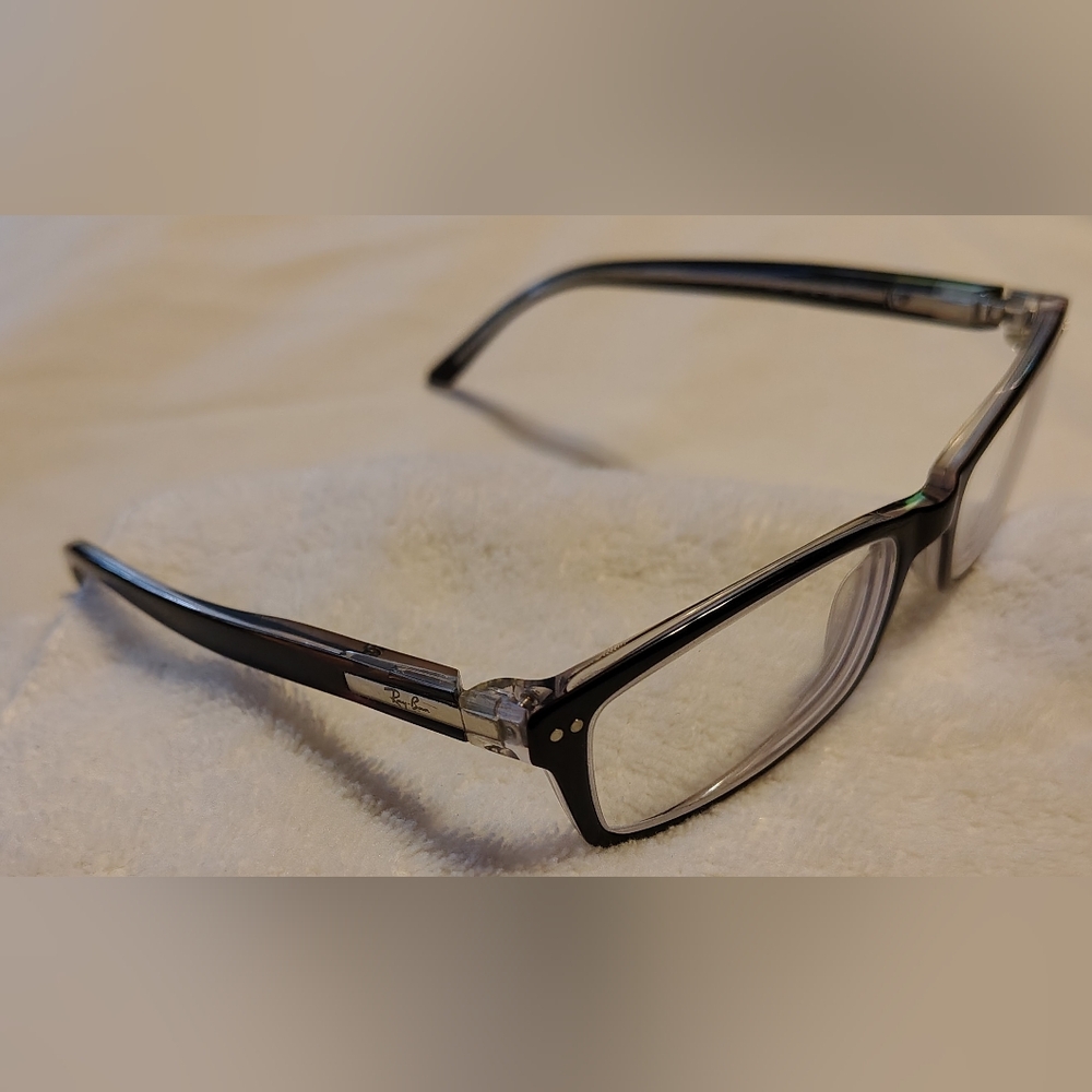 Ray Ban Black Silver Accents Rectangle Eyeglasses Frames RB 5113 2034 52-16 140